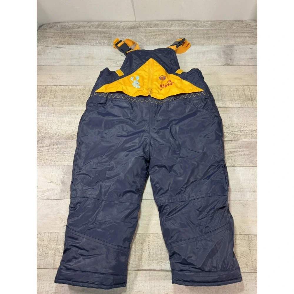 Blue's Clues Toddler Y2K Snow Bib Overalls 3T Navy Yellow Winter Ski Snow Pants